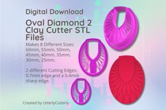 Clay Cutter STL File Oval Diamond 1 - Earring Digital File D Product Image 1