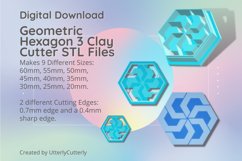 Geometric Hexagon 3 Clay Cutter Cookie Cutter STL Product Image 1