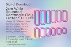 2cm Wide Rounded Rectangle Clay Cutter - Cookie Cutter STL Product Image 1
