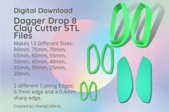 Dagger Drop 8 Clay Cutter - Cookie Cutter STL File Product Image 1