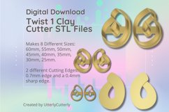 Clay Cutter STL File - Twist 1 - Modern Minimalistic Earring Product Image 1