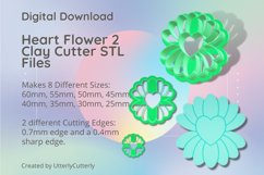 Flower Heart 2 Clay Cutter - Cookie Cutter STL File Product Image 1