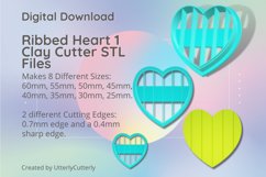 Ribbed Heart 1 Clay Cutter - Cookie Cutter STL File Product Image 1