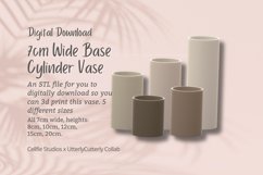7cm Wide Base, Cylinder Vase STL File Product Image 1