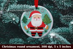 Santa ornament- Christmas round ornament Product Image 1