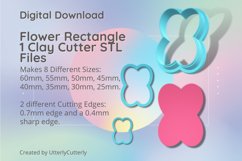 Flower Rectangle 1 Clay Cutter - Cookie Cutter STL File Product Image 1