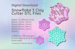 Clay Cutter STL File Snowflake 3 - Christmas Earring Digital Product Image 1