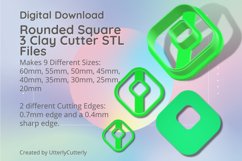 Rounded Square 3 Clay Cutter - Cookie Cutter STL File Product Image 1