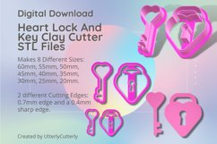 Heart Lock and Key 1 Earring Clay Cutter - Cookie Cutter Product Image 1