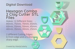 Hexagon Combo 2 Clay Cutter - Cookie Cutter STL File Product Image 1