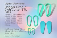 Dagger Drop 7 Clay Cutter - Cookie Cutter STL File Product Image 1