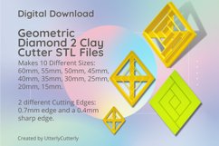 Geometric Diamond 2 Clay Cutter - Cookie Cutter STL File Product Image 1