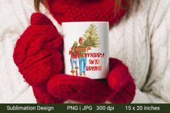 Christmas Mug Sublimation. Merry and Bright. Product Image 2