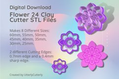 Flower 24 Clay Cutter - Cookie Cutter STL File Product Image 1