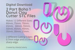 2 Part Boho Combo 1 Clay Cutter - Cookie Cutter STL Product Image 1