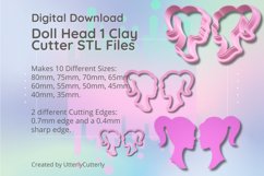 Clay Cutter STL File - Fashion Doll Head 1- Halloween Earrin Product Image 1