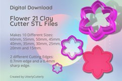 Flower 21 Clay Cutter - Cookie Cutter STL File Product Image 1