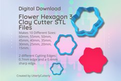 Clay Cutter STL File Flower Hexagon 3 Product Image 1