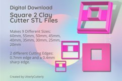 Square 2 Clay Cutter - Cookie Cutter STL File Product Image 1