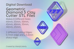 Geometric Diamond 5 Clay Cutter - Cookie Cutter STL File Product Image 1