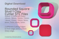 Stud Micro Rounded Square Clay Cutter - Cookie Cutter STL Product Image 1