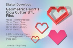 Geometric Heart 1 Earring Clay Cutter - Cookie Cutter Product Image 1