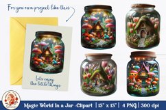 Fairy House in a jar, Fantasy Mushroom House,fantasy clipart Product Image 1