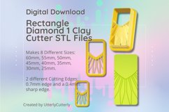 Clay Cutter STL File Rectangle Diamond 1 - Earring Digital F Product Image 1