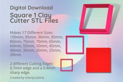 Square 1 Clay Cutter - Cookie Cutter STL File Product Image 1