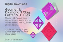 Geometric Diamond 3 Clay Cutter - Cookie Cutter STL File Product Image 1