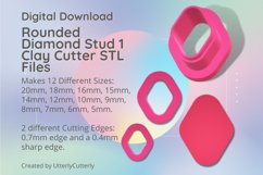 Stud Micro Rounded Diamond 1 Clay Cutter - Cookie Cutter Stl Product Image 1