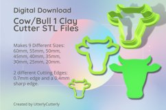 Cow/Bull 1 Clay Cutter Cookie Cutter STL Product Image 1
