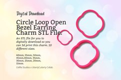 Circle Loop Open Back Bezel 1 Earring Charm STL File - Digit Product Image 1
