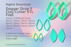 Dagger Drop 5 Clay Cutter - Cookie Cutter STL File Product Image 1