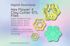 Clay Cutter STL File Flower Hexagon 4 - Earring Digital File Product Image 1
