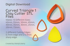 Curved Triangle 1 Clay Cutter - Cookie Cutter STL File Product Image 1