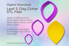 Clay Cutter STL File - Leaf 5 Clay Cutter Earring -Cooki Product Image 1