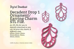 Decadent Drop 1 Earring Charm STL File - Digital Download -8 Product Image 1