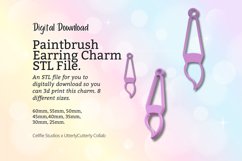 Paintbrush Earring Charm STL File - Digital Download -8 Size Product Image 1