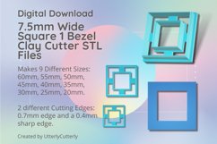 7.5mm Wide Bezel Square 1 Clay Cutter - Cookie Cutter STL Product Image 1
