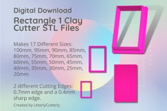 Rectangle 1 Clay Cutter - Cookie Cutter STL File Product Image 1