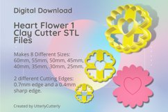 Flower Heart 1 Clay Cutter - Cookie Cutter STL File Product Image 1