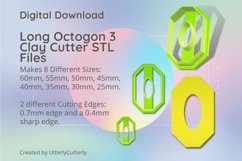 Long Octogon 3 Clay Cutter - Cookie Cutter STL File Product Image 1