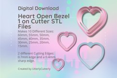 Clay Cutter STL File - Heart Open Bezel with add on - Earrin Product Image 1
