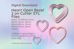 Clay Cutter STL File - Heart Open Bezel 2 - Earring Digital Product Image 1