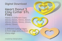 Heart Donut 3 Clay Cutter - Cookie Cutter STL File Product Image 1