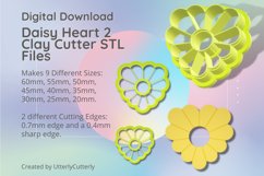 Daisy Heart 2 Clay Cutter - Cookie Cutter STL Product Image 1