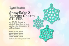 Snowflake 2 Earring Charm STL File - Digital Download -12 Si Product Image 1