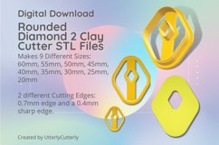 Rounded Diamond 2 Clay Cutter - Cookie Cutter STL File Product Image 1