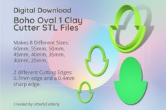 Boho Oval 1 Clay Cutter - Cookie Cutter STL File Product Image 1